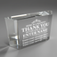 Here is a massive Thank you - Clear Crystal Glass Facet Rectangular Award