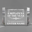 Employee of the Year - Clear Crystal Glass Facet Rectangular Award
