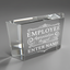Employee Appreciation Award - Clear Crystal Glass Facet Rectangular Award