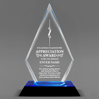 It Is An Honor To present This Appreciation Award - Blue Arrow Acrylic