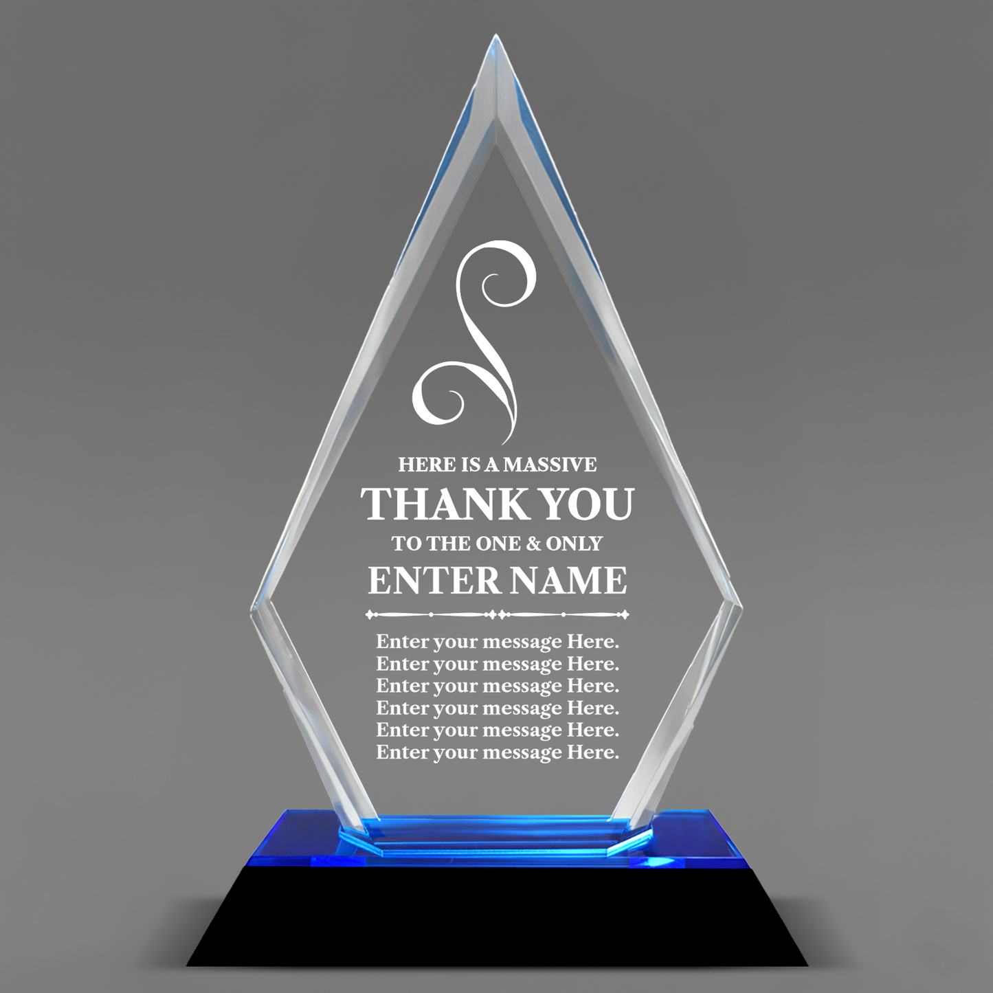 Here Is A Massive Thank You - Blue Arrow Acrylic