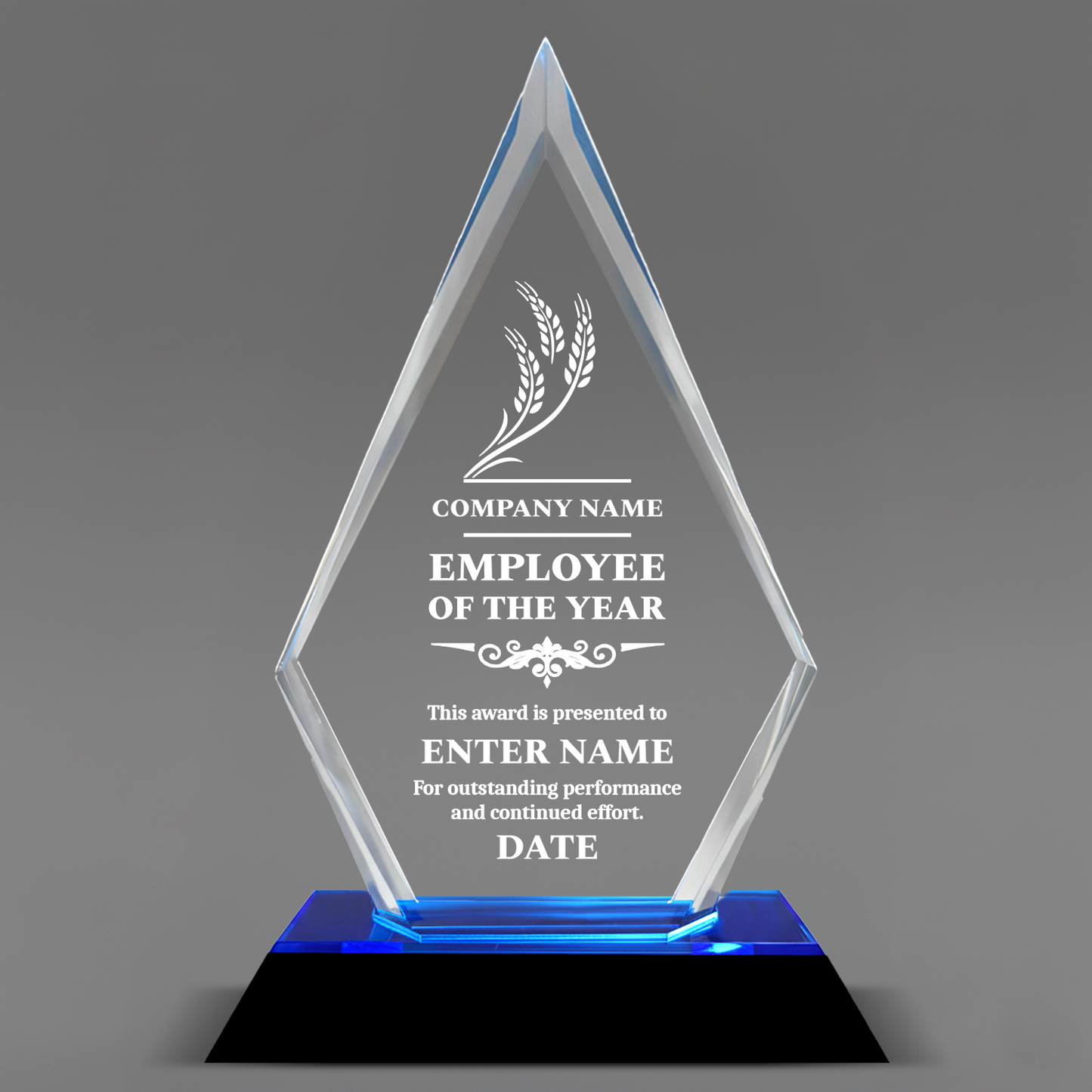 Company Name - Employee Of The Year - Blue Arrow Acrylic