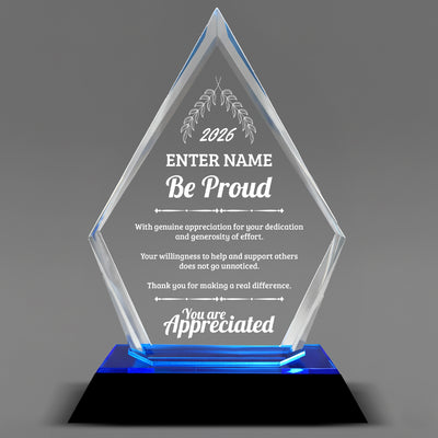 Appreciation Awards - Blue Arrow Acrylic - Personalize Online - Choose From 5 Designs
