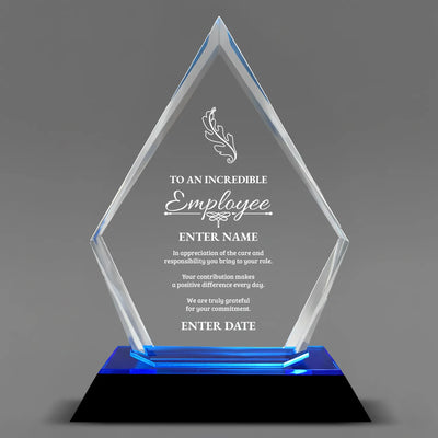 Employee Appreciation Awards - Blue Arrow Acrylic Award - Personalize Online - Choose From 5 Designs