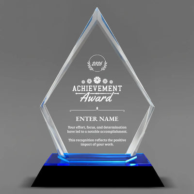 Achievement Awards - Blue Arrow Acrylic  Award - Personalize Online - Choose From 5 Designs
