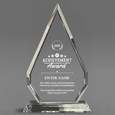 Achievement Awards- Optic Crystal Arrowhead Award - Personalize Online - Choose from 5 Designs