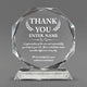 Thank You Awards - Crystal Glass Octagon Award - Personalize Online - Choose From 5 Designs