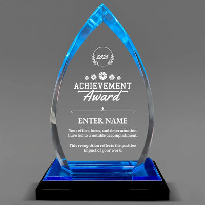 Achievement Awards - Acrylic Blue Oval Award - Personalize Online - Choose From 5 Designs