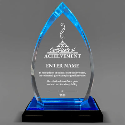 Achievement Awards - Acrylic Blue Oval Award - Personalize Online - Choose From 5 Designs