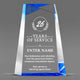 Long Service Awards - Blue Facet Wedge Awards - Personalize Online - Choose From 5 Sizes