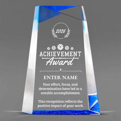 Achievement Awards - Blue Facet Wedge Awards - Personalize Online - Choose From 5 Design