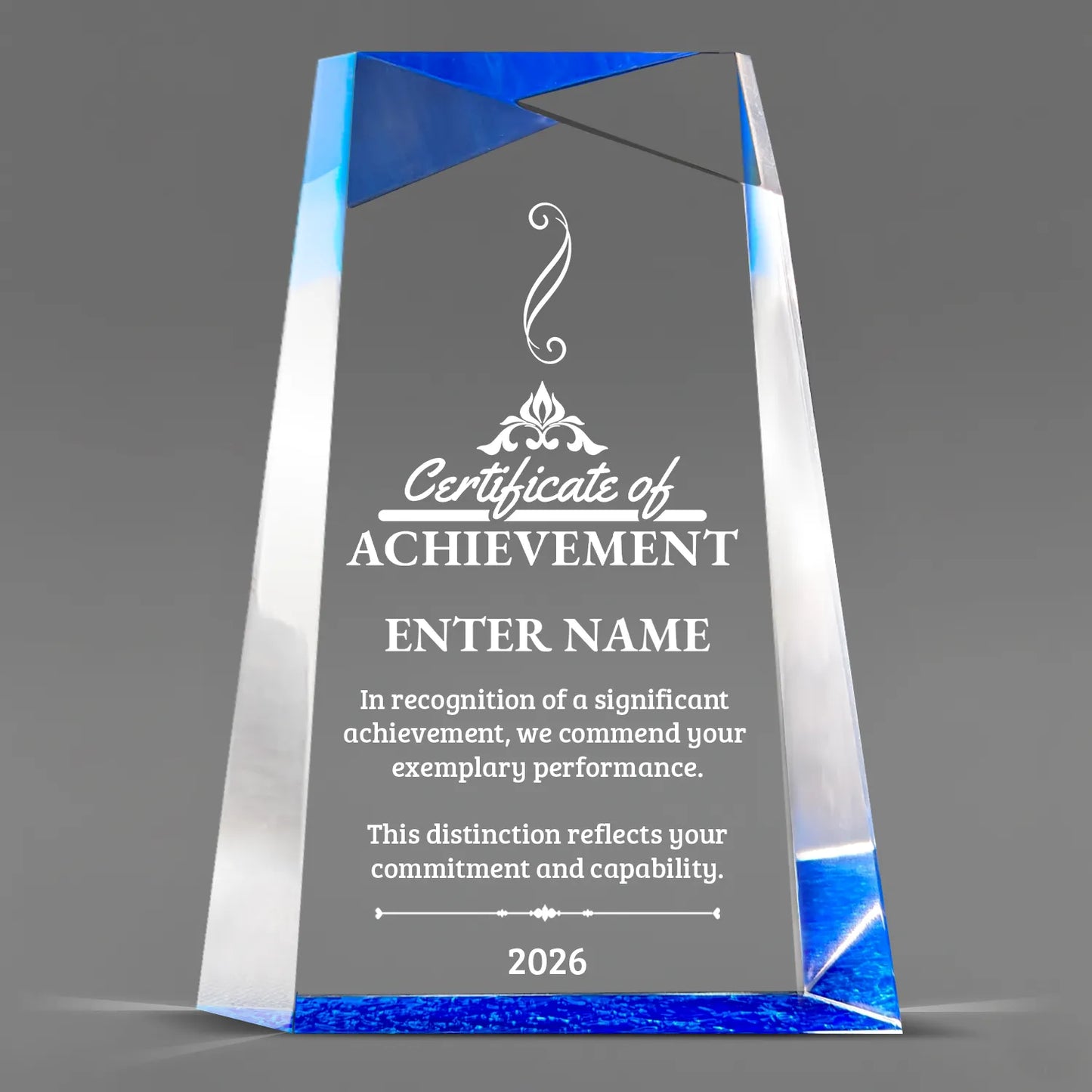 Achievement Awards - Blue Facet Wedge Awards - Personalize Online - Choose From 5 Design