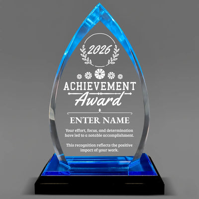 Achievement Awards - Acrylic Blue Oval Award - Personalize Online - Choose From 5 Designs