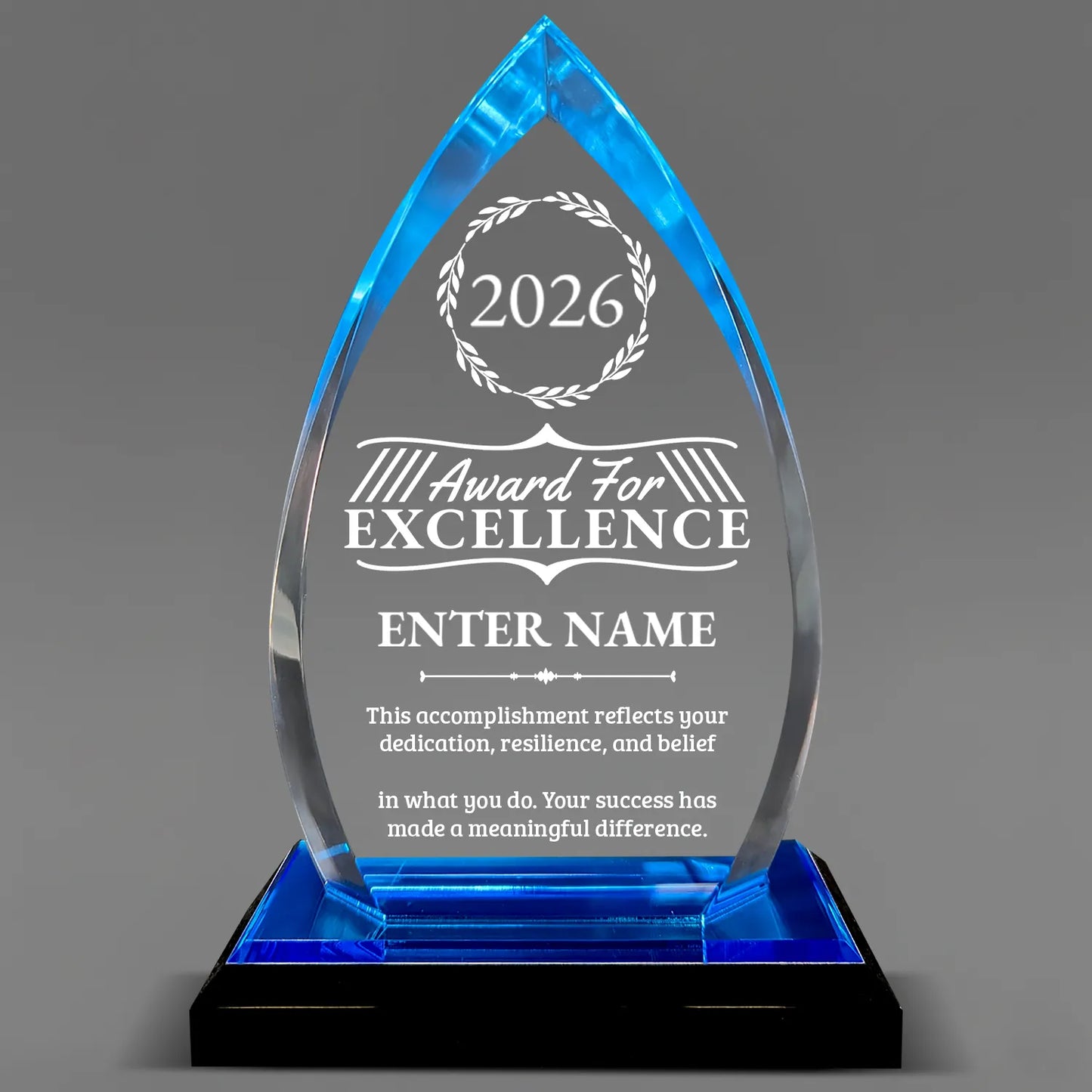 Achievement Awards - Acrylic Blue Oval Award - Personalize Online - Choose From 5 Designs