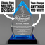 Retirement Awards - Acrylic Blue Oval Award - Personalize Online - Choose From 5 Designs