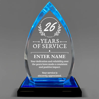 Long Service Awards -  Acrylic Blue Oval Award - Personalize Online - Choose From 5 Designs