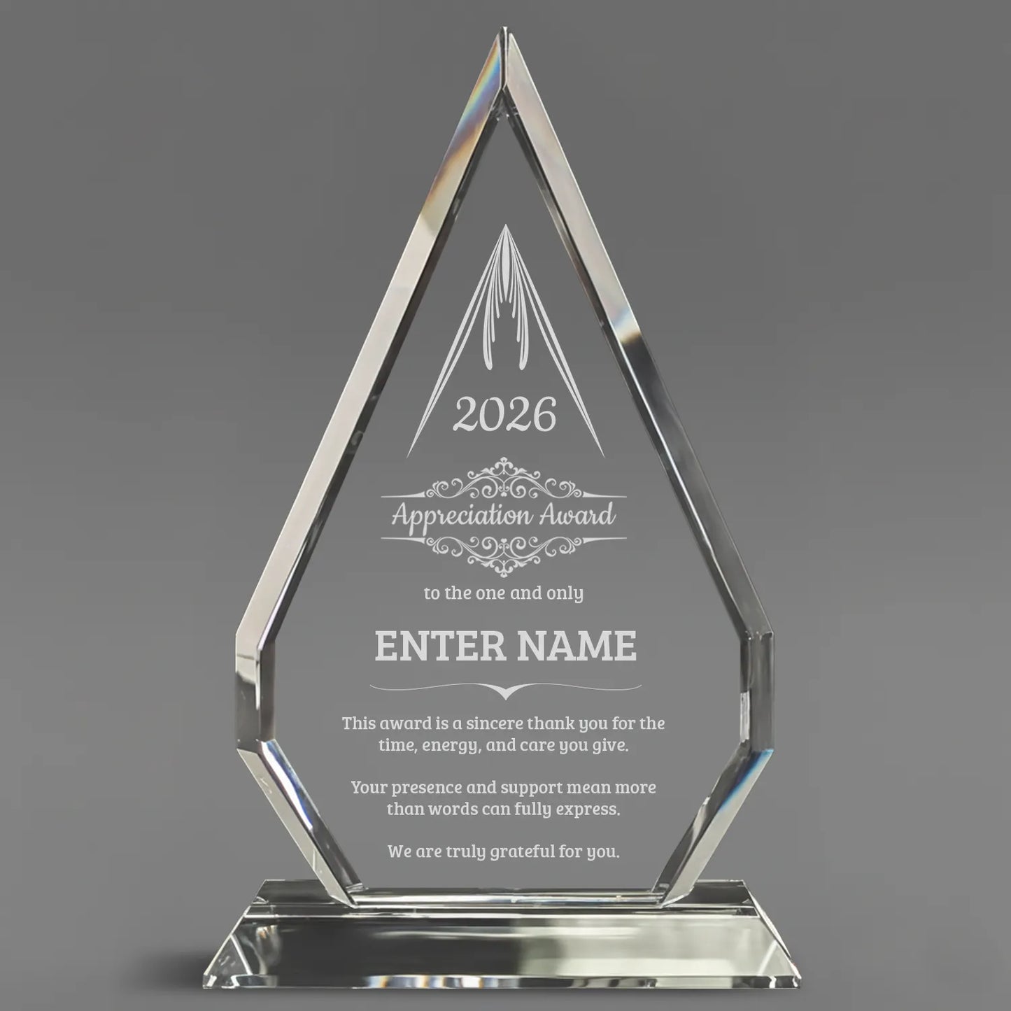 Appreciation Awards - Optic Crystal Arrowhead Award - Personalize Online - Choose From 5 Designs