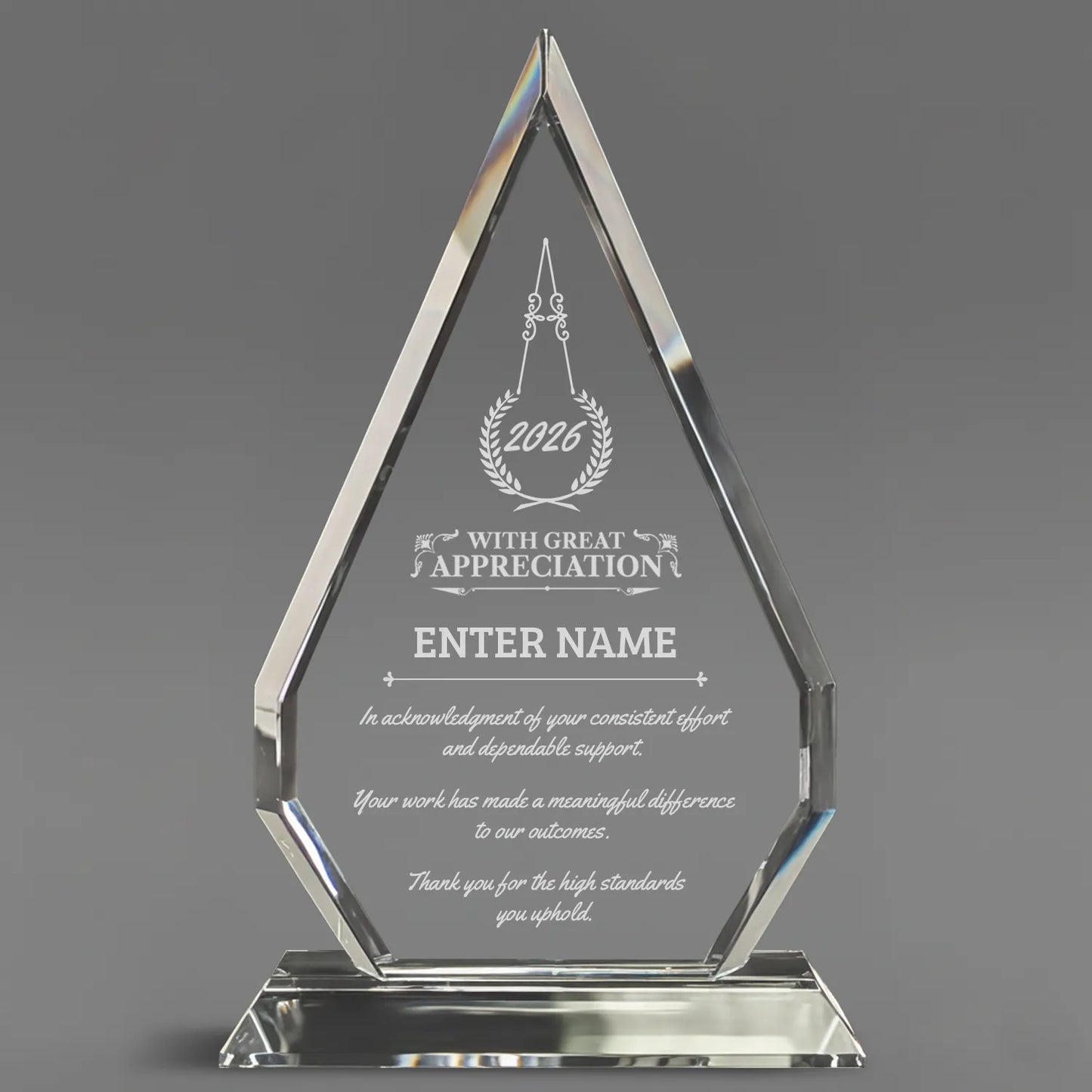 Appreciation Awards - Optic Crystal Arrowhead Award - Personalize Online - Choose From 5 Designs
