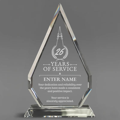 Long Service Awards -  Optic Crystal Arrowhead Award - Personalize Online - Choose From 5 Designs