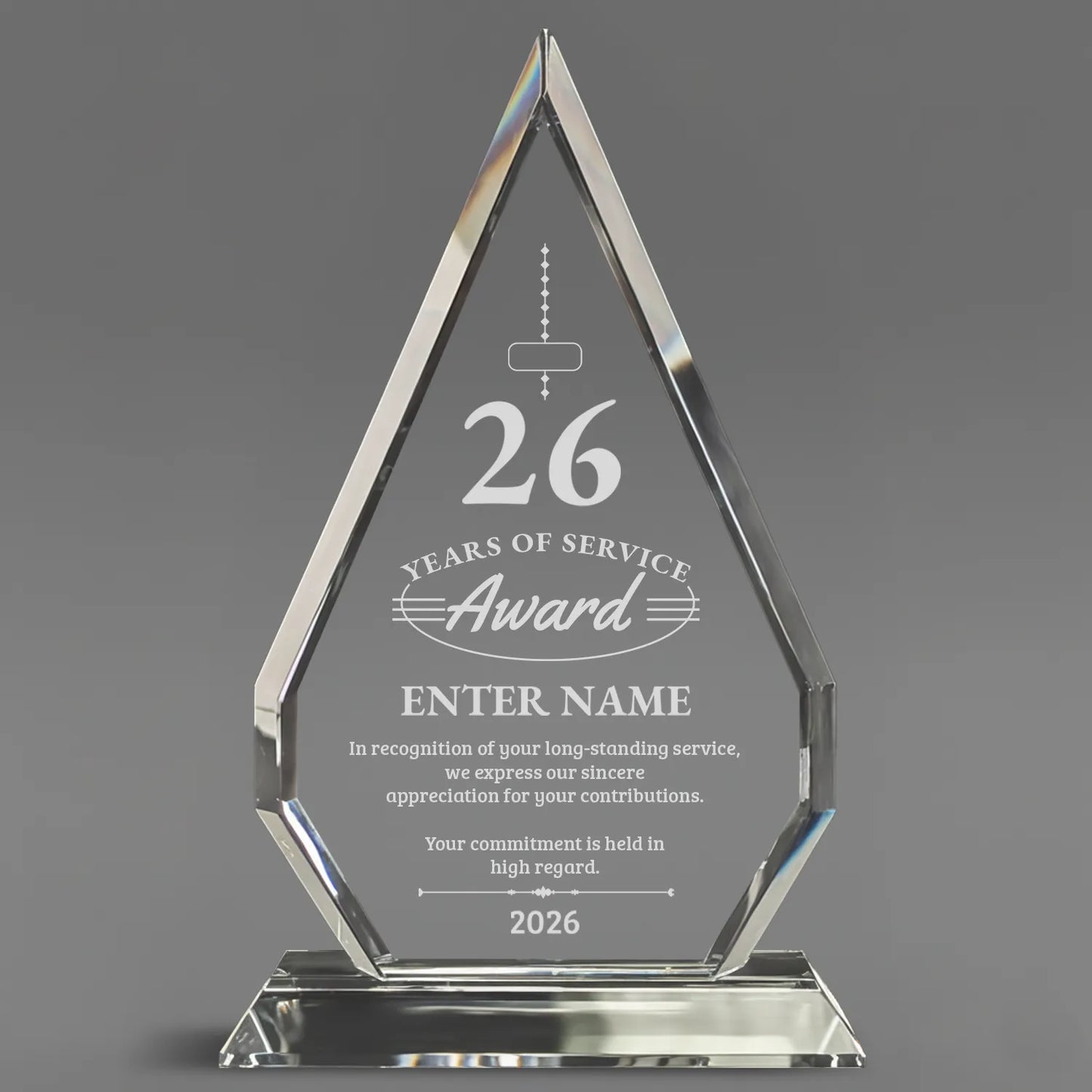 Long Service Awards -  Optic Crystal Arrowhead Award - Personalize Online - Choose From 5 Designs