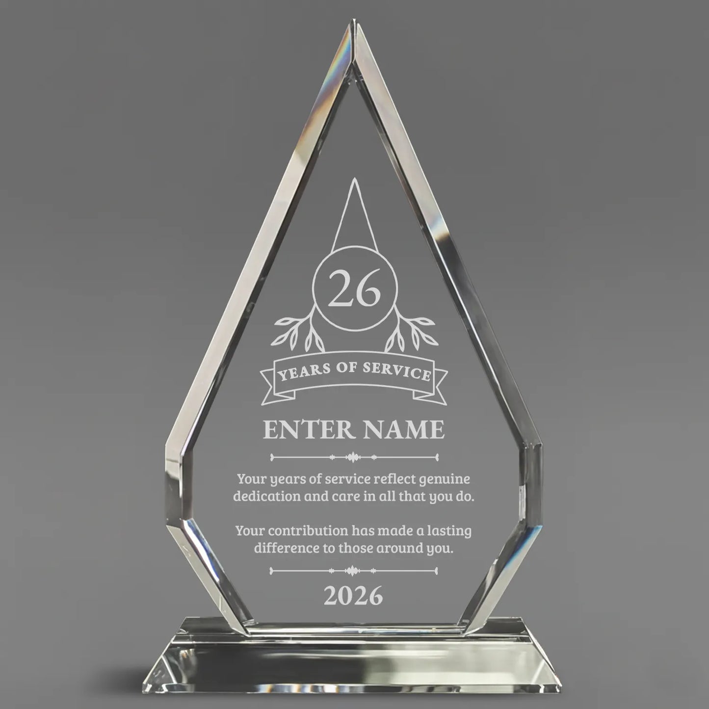 Long Service Awards -  Optic Crystal Arrowhead Award - Personalize Online - Choose From 5 Designs