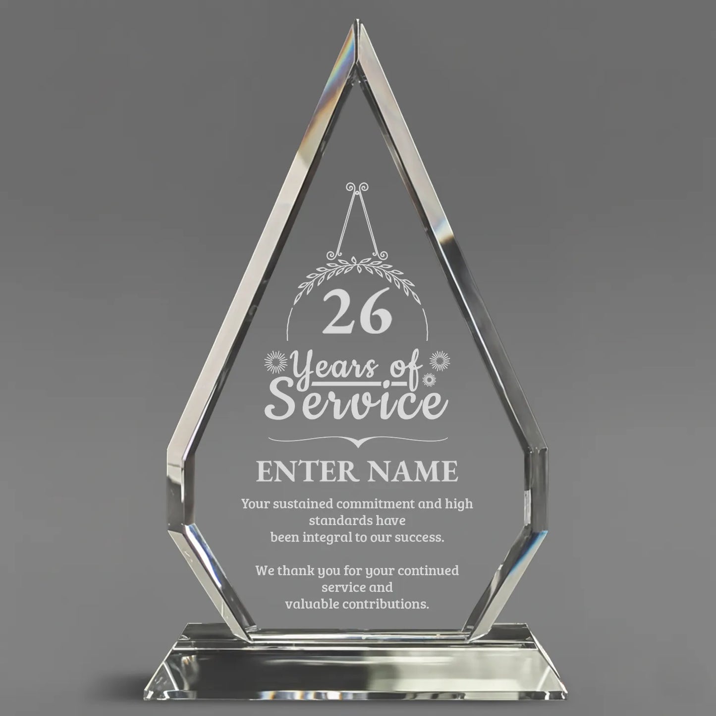 Long Service Awards -  Optic Crystal Arrowhead Award - Personalize Online - Choose From 5 Designs