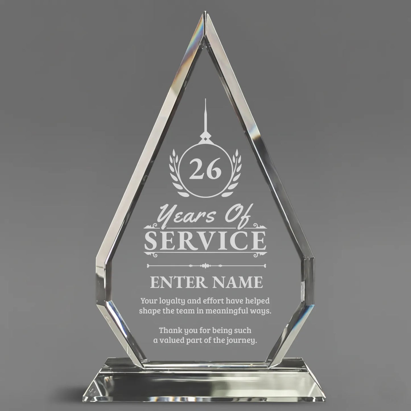 Long Service Awards -  Optic Crystal Arrowhead Award - Personalize Online - Choose From 5 Designs