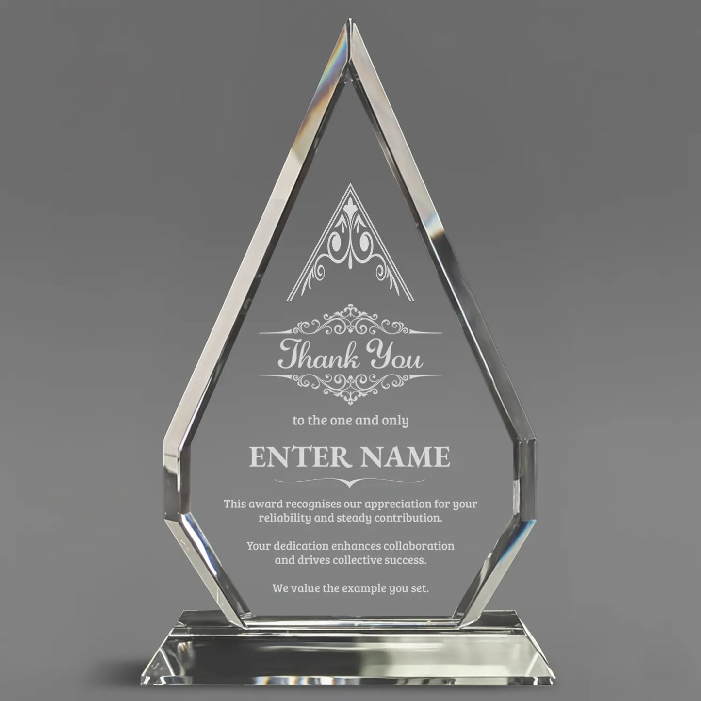 Thank You Awards - Optic Crystal Arrowhead Award - Personalize Online - Choose From 5 Designs