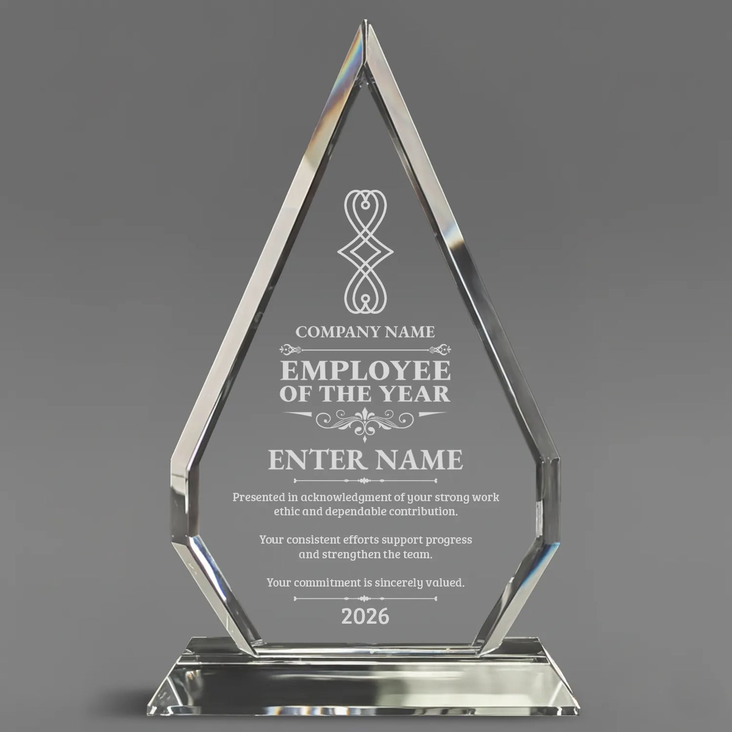 Employee Appreciation Awards - Optic Crystal Arrowhead Award - Personalize Online - Choose From 5 Designs
