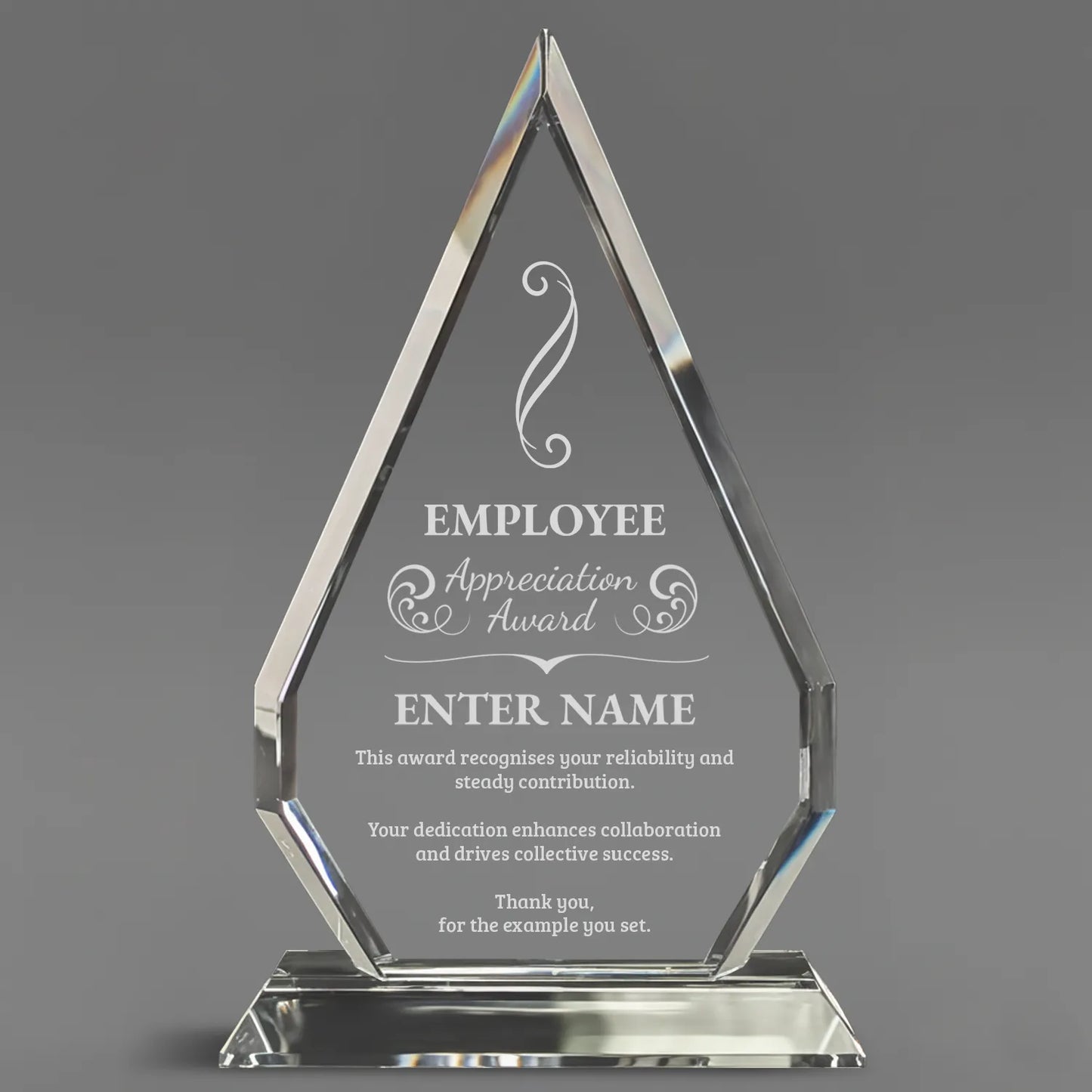 Employee Appreciation Awards - Optic Crystal Arrowhead Award - Personalize Online - Choose From 5 Designs