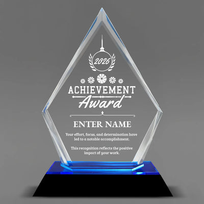 Achievement Awards - Blue Arrow Acrylic  Award - Personalize Online - Choose From 5 Designs