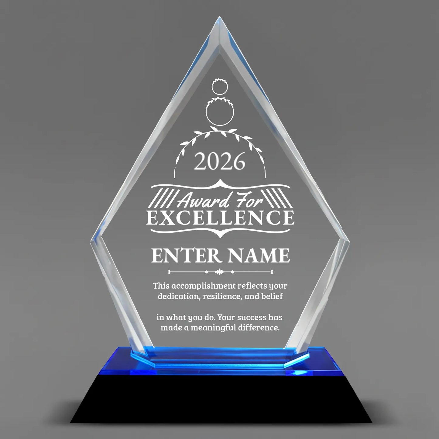 Achievement Awards - Blue Arrow Acrylic  Award - Personalize Online - Choose From 5 Designs