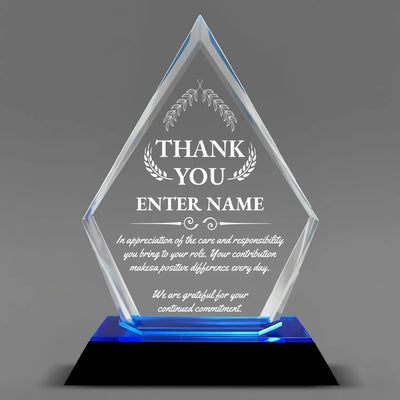 Thank You Awards - Blue Arrow Acrylic Award - Personalize Online - Choose From 5 Designs