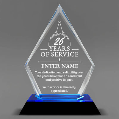 Long Service Awards - Blue Arrow Acrylic Award - Personalize Online - Choose From 5 Designs