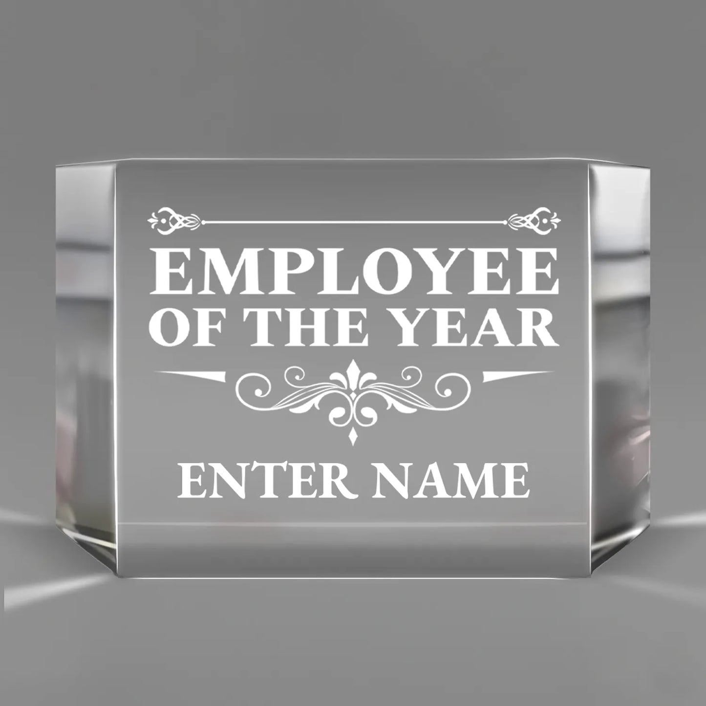 Employee Appreciation Awards - Clear Crystal Facet Block Awards - Personalize Online - Choose From 5 Designs