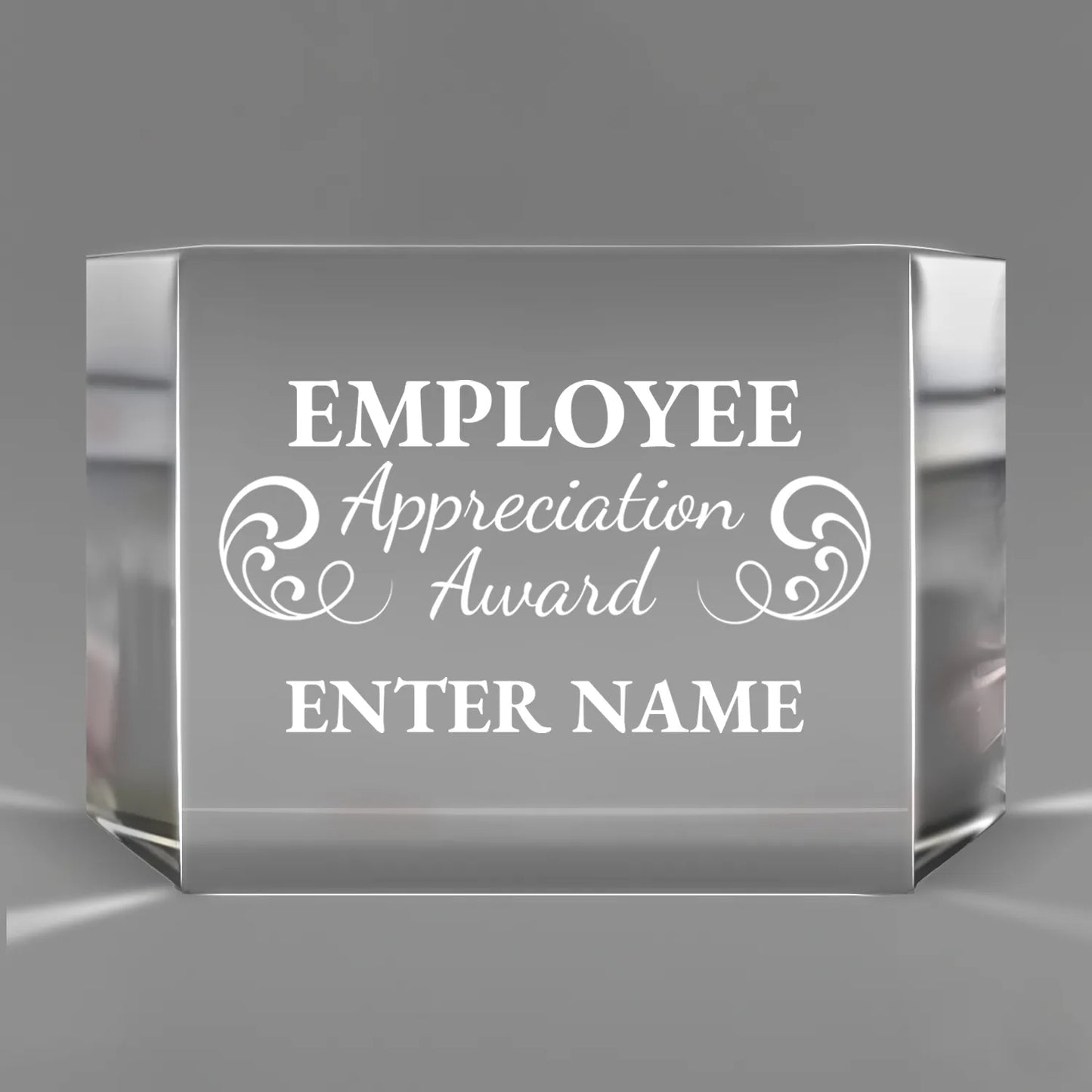 Employee Appreciation Awards - Clear Crystal Facet Block Awards - Personalize Online - Choose From 5 Designs