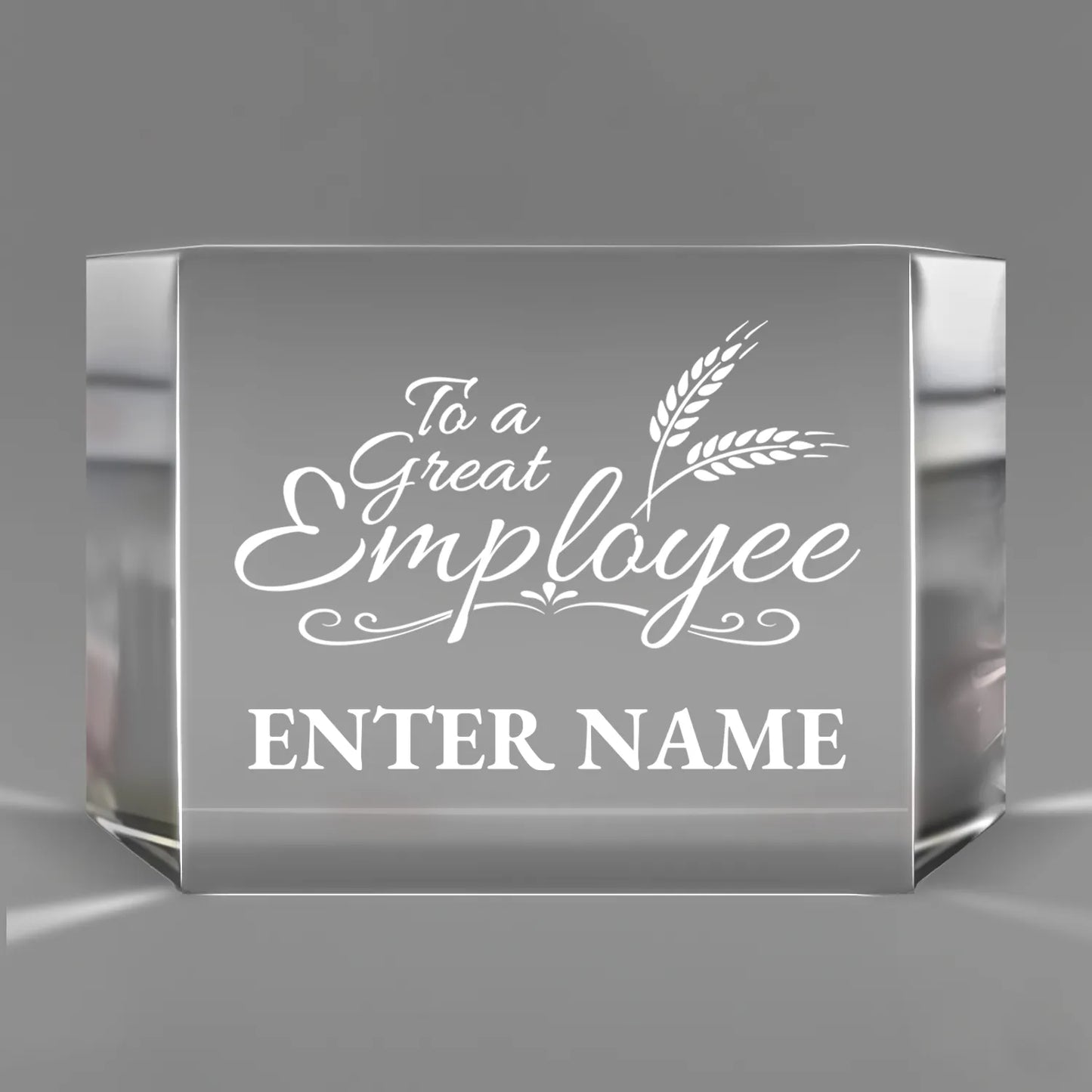 Employee Appreciation Awards - Clear Crystal Facet Block Awards - Personalize Online - Choose From 5 Designs