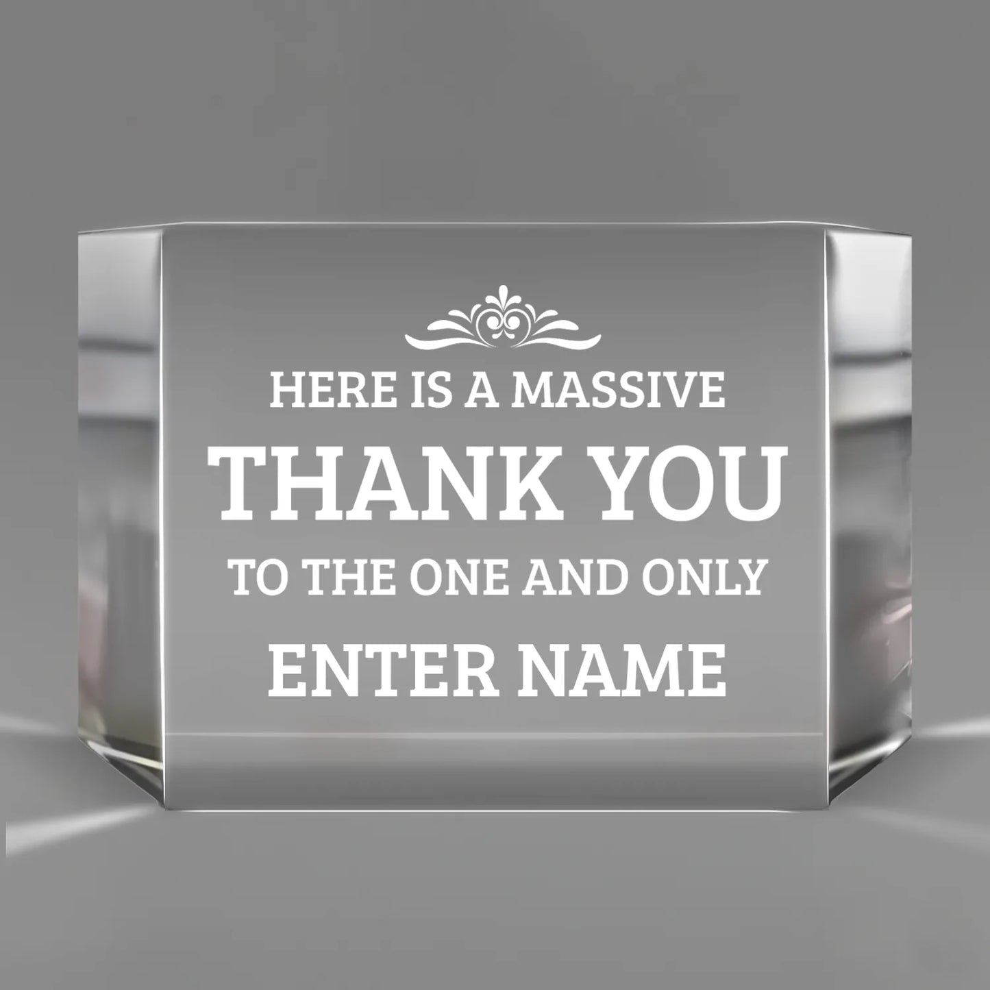 Thank You Awards - Clear Crystal Facet Block Awards - Personalize Online - Choose From 5 Designs