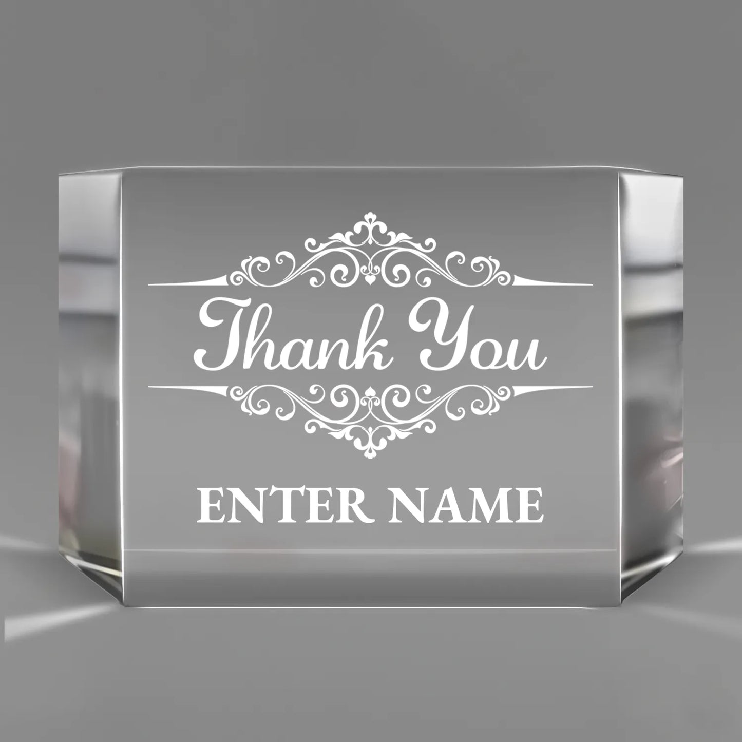 Thank You Awards - Clear Crystal Facet Block Awards - Personalize Online - Choose From 5 Designs