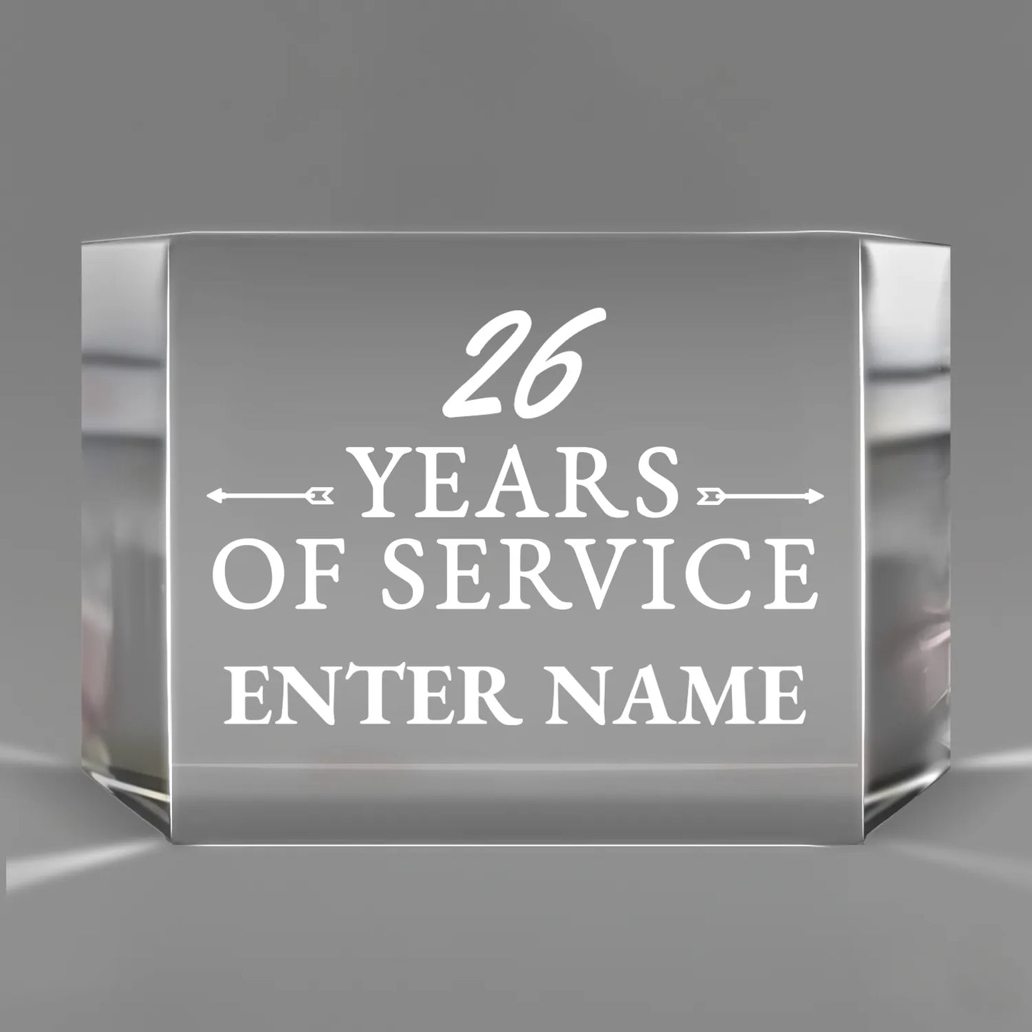 Long Service Awards - Clear Crystal Facet Block Awards - Personalize Online - Choose From 5 Designs