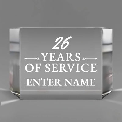 Long Service Awards - Clear Crystal Facet Block Awards - Personalize Online - Choose From 5 Designs