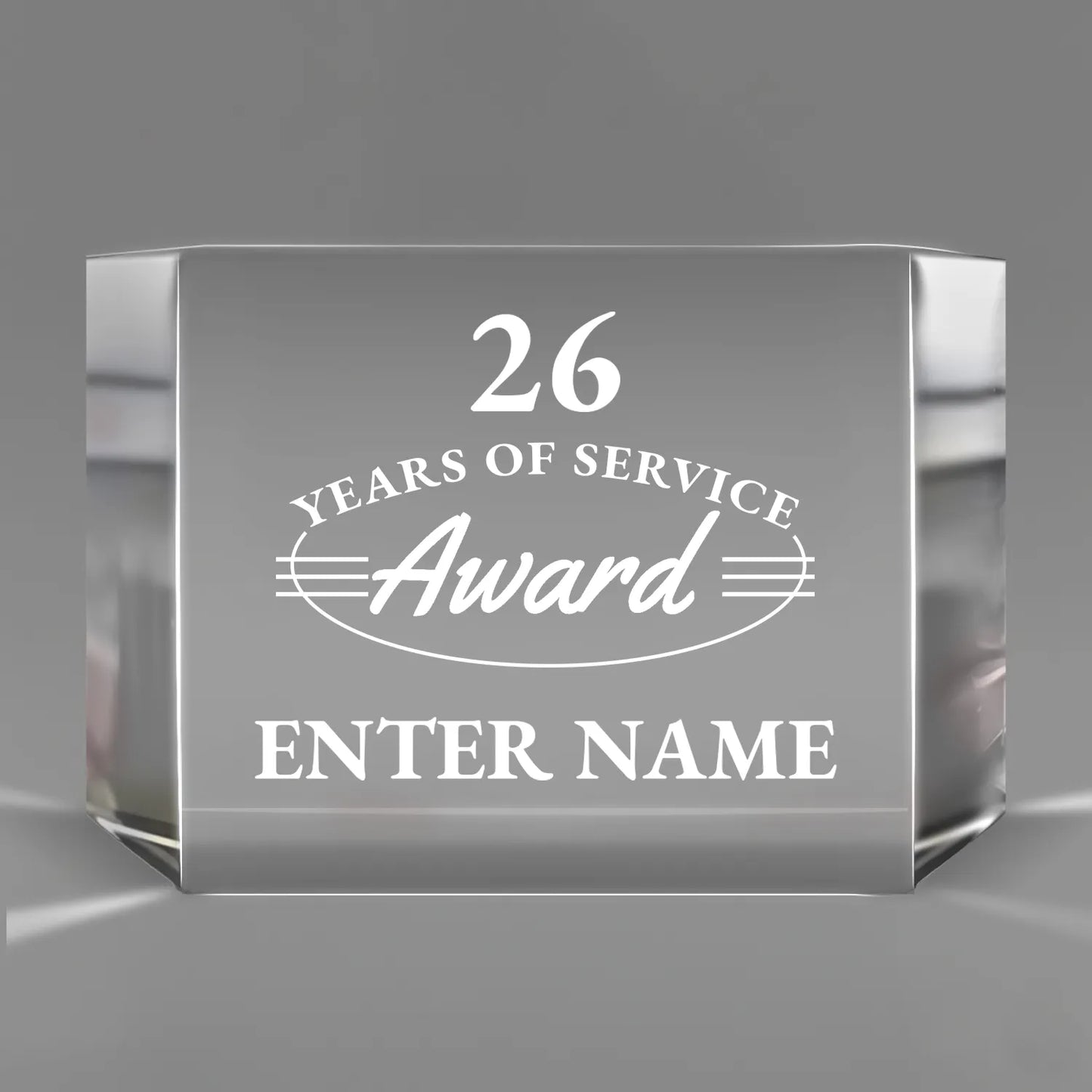 Long Service Awards - Clear Crystal Facet Block Awards - Personalize Online - Choose From 5 Designs