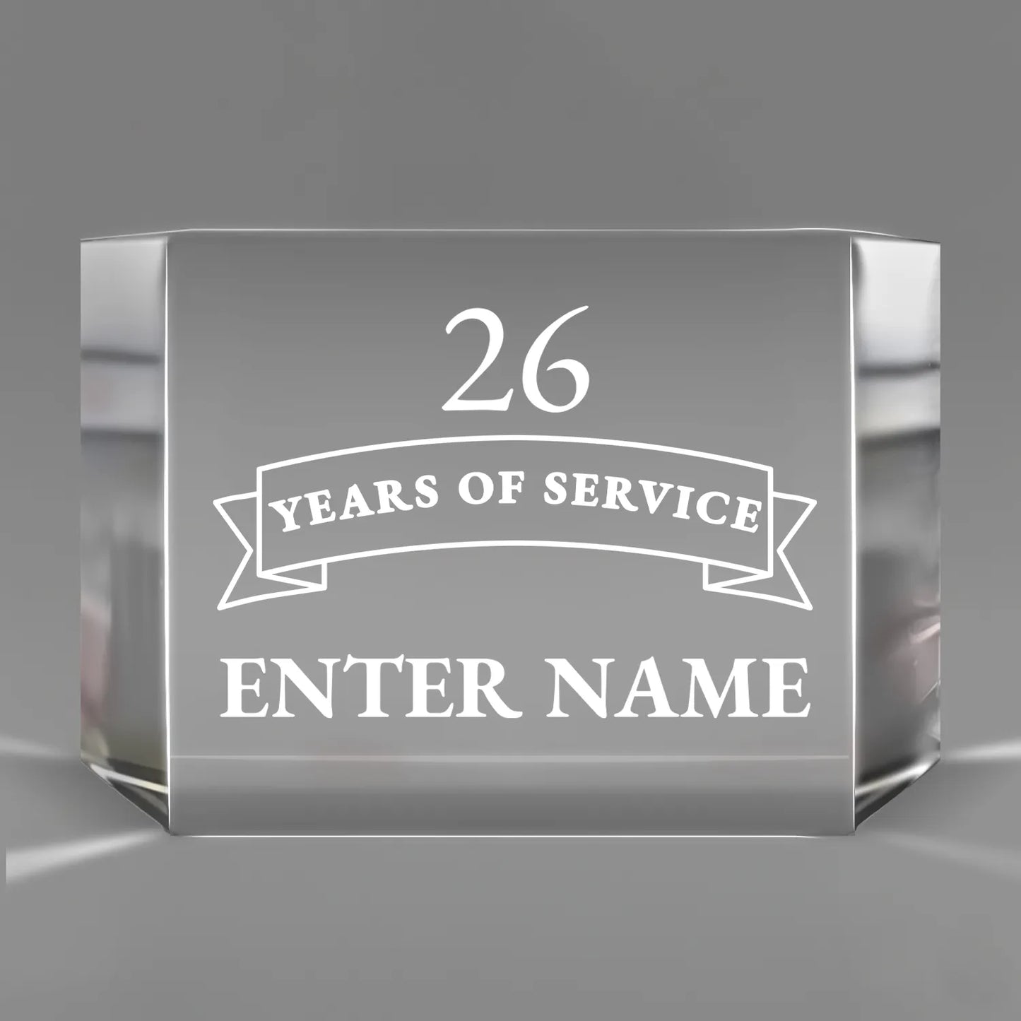 Long Service Awards - Clear Crystal Facet Block Awards - Personalize Online - Choose From 5 Designs
