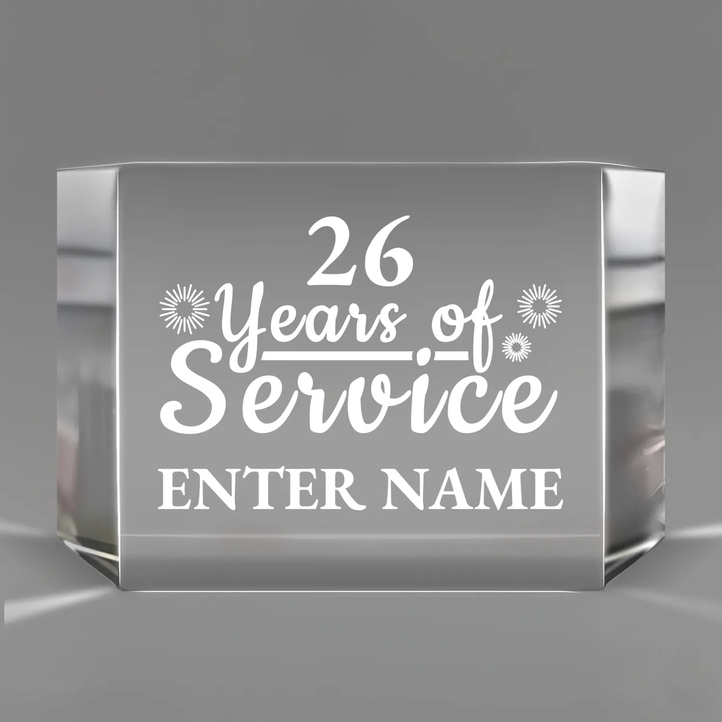 Long Service Awards - Clear Crystal Facet Block Awards - Personalize Online - Choose From 5 Designs