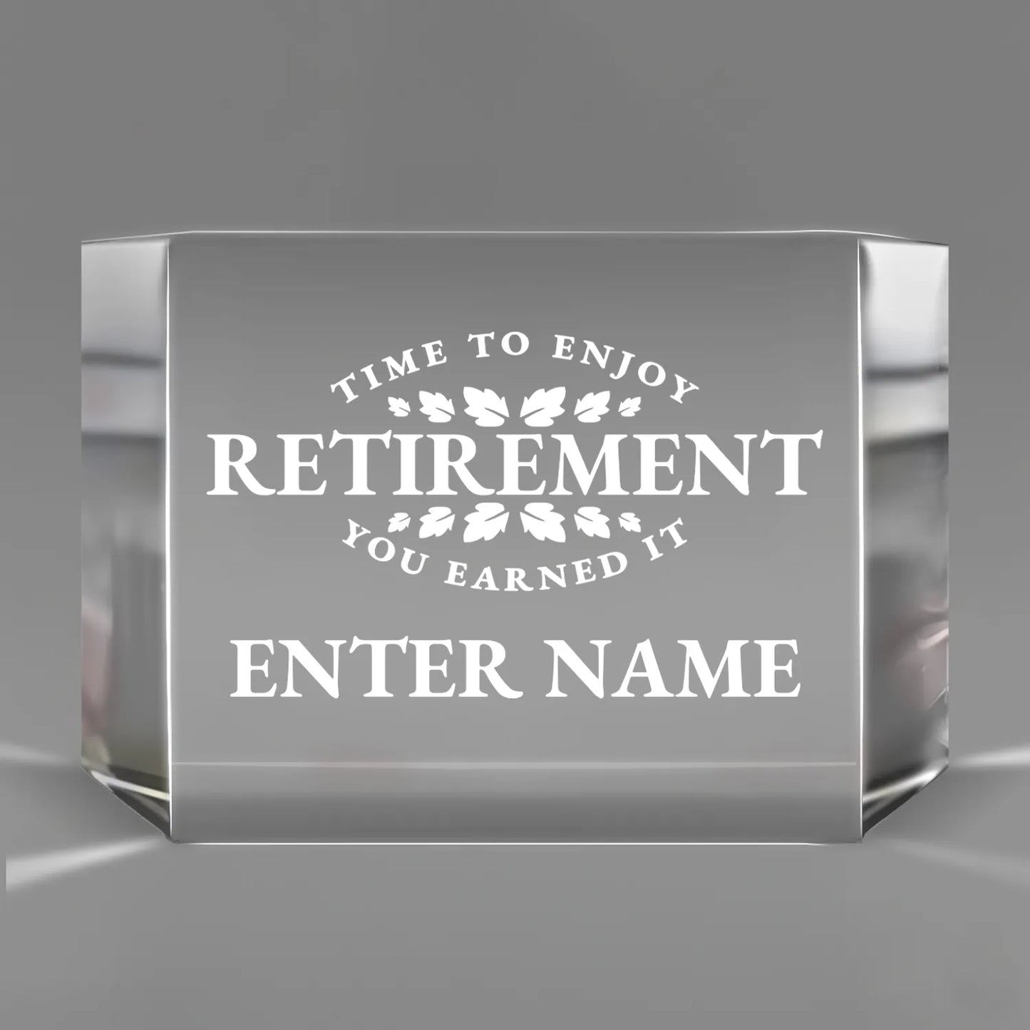 Retirement Awards - Clear Crystal Facet Block Awards - Personalize Online - Choose From 5 Designs