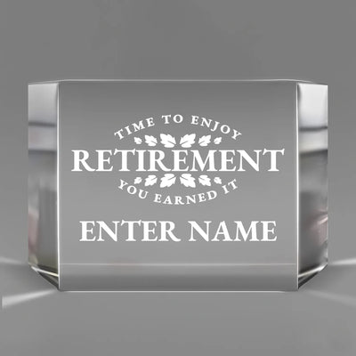 Retirement Awards - Clear Crystal Facet Block Awards - Personalize Online - Choose From 5 Designs