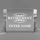 Retirement Awards - Clear Crystal Facet Block Awards - Personalize Online - Choose From 5 Designs