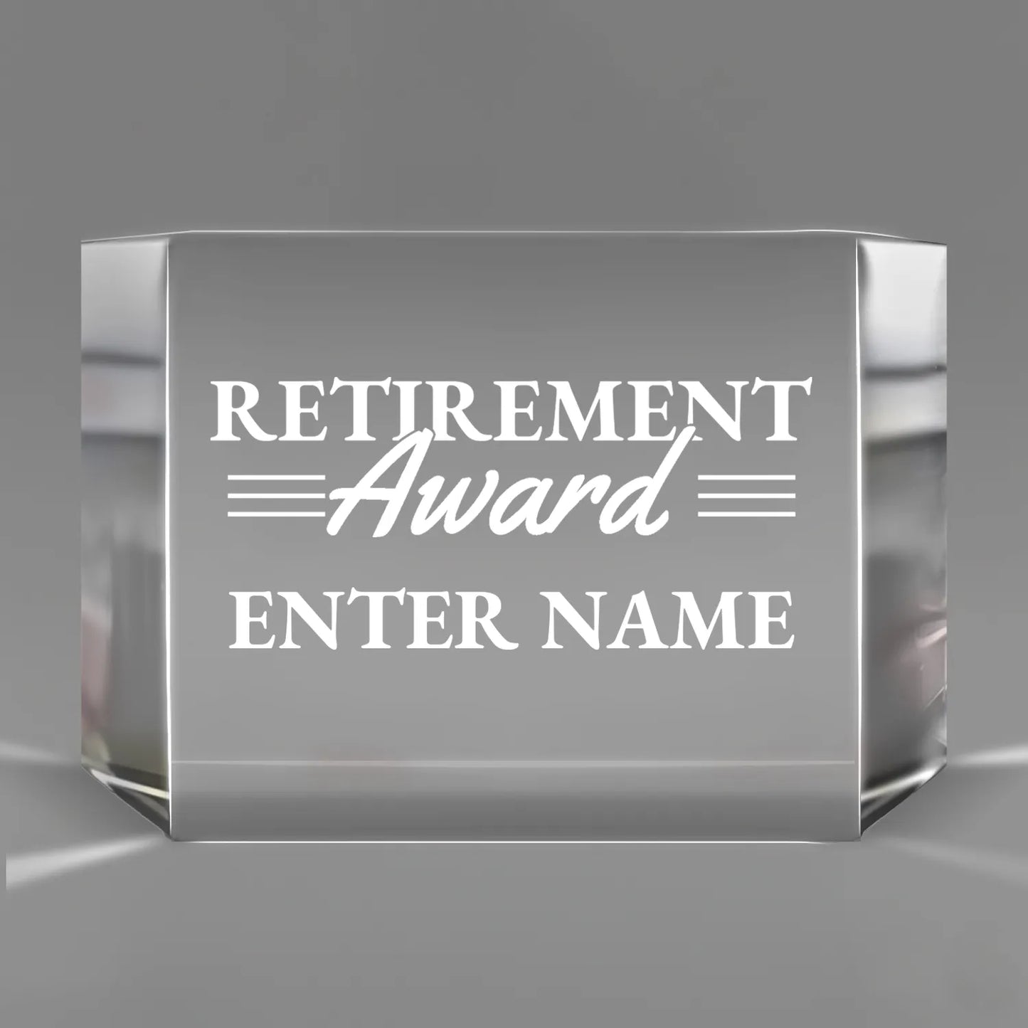 Retirement Awards - Clear Crystal Facet Block Awards - Personalize Online - Choose From 5 Designs