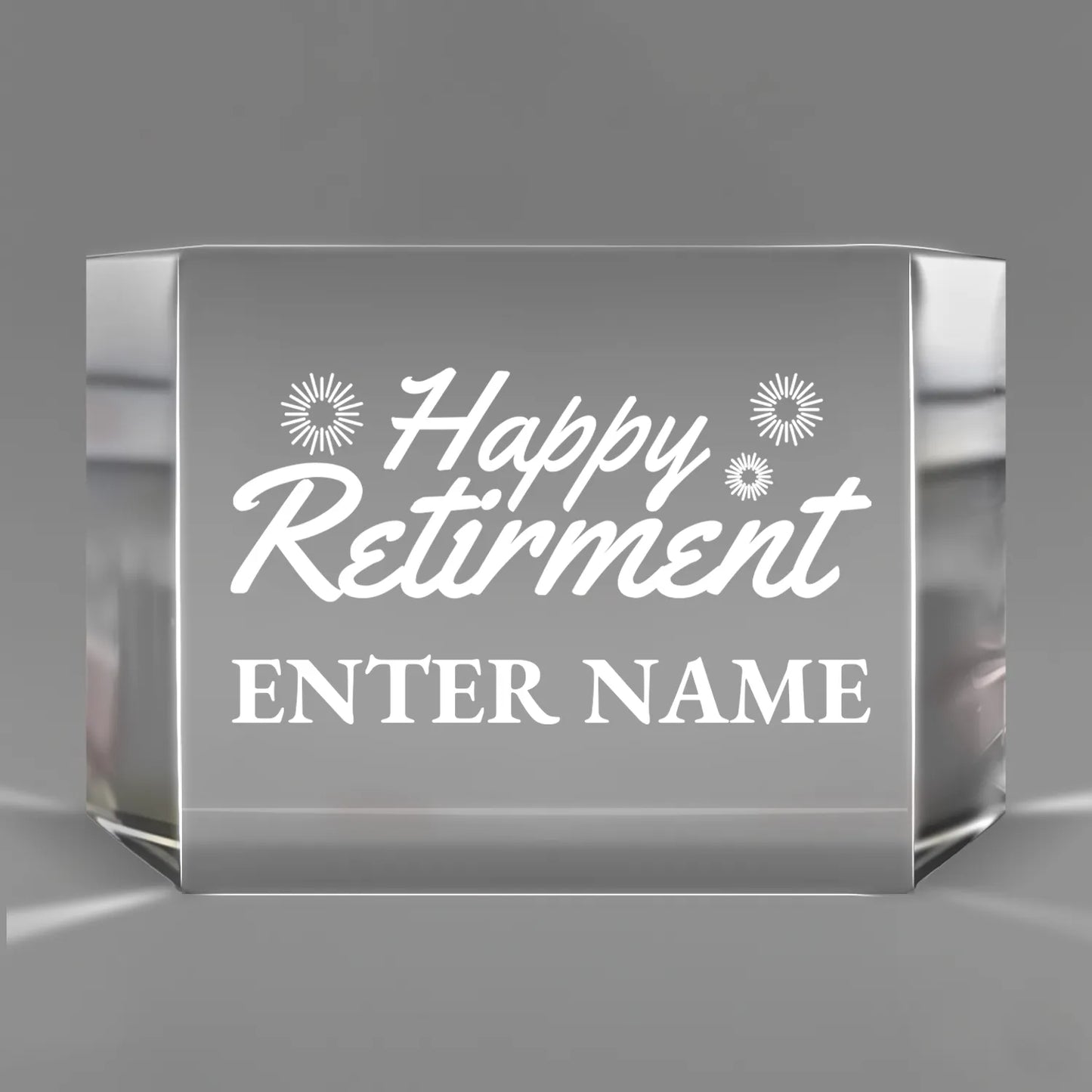 Retirement Awards - Clear Crystal Facet Block Awards - Personalize Online - Choose From 5 Designs