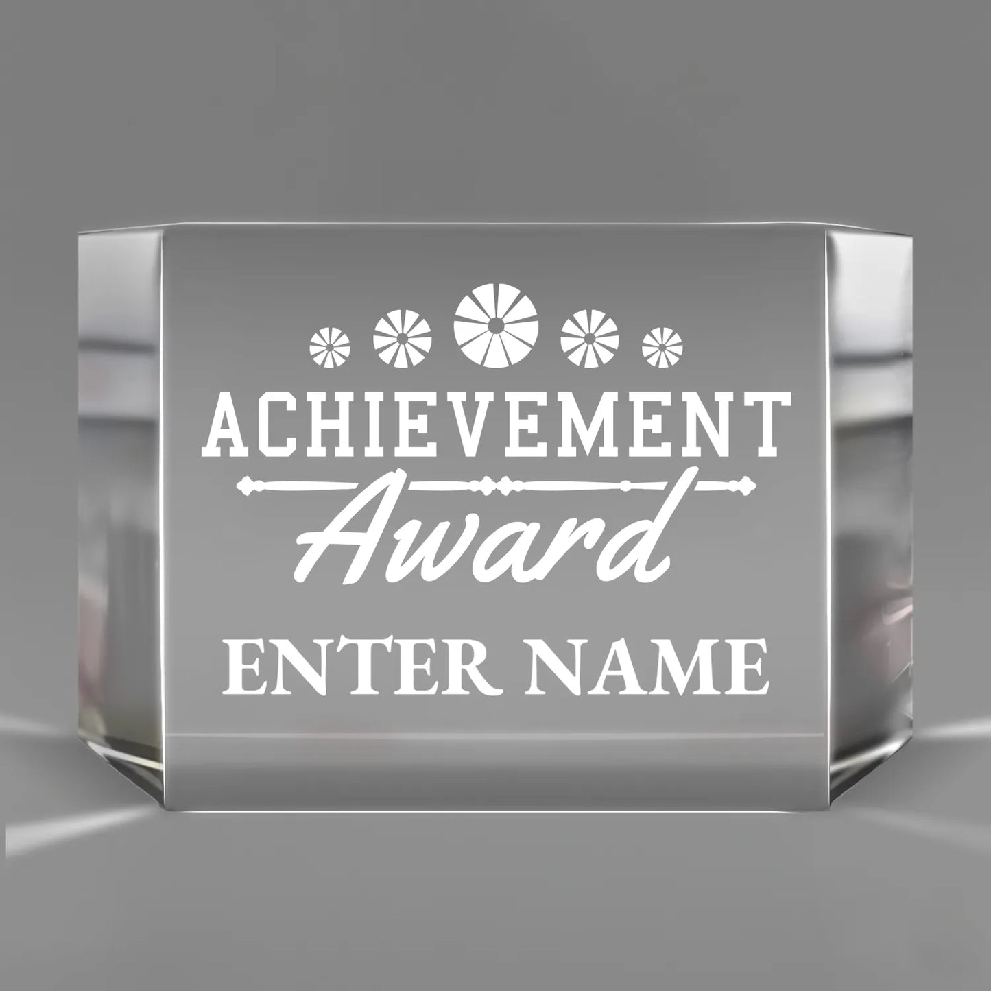 Achievement Awards - Clear Crystal Facet Block Awards - Personalize Online - Choose From 5 Designs